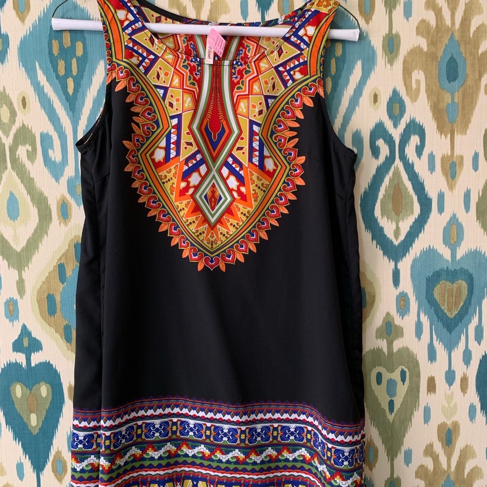Black multicolored tunic